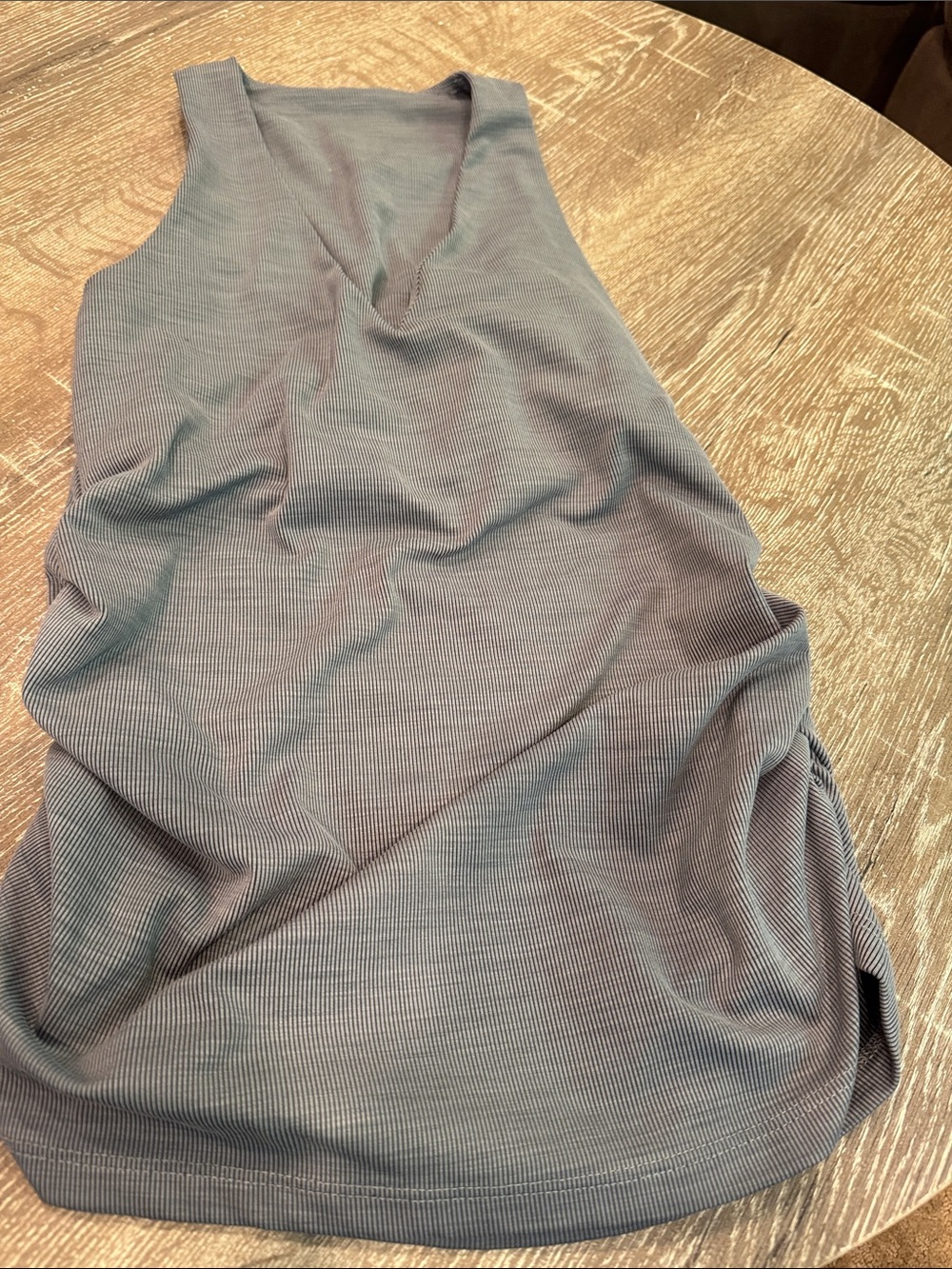 Classic Sleeveless Ribbed Tank Top - Steel Blue